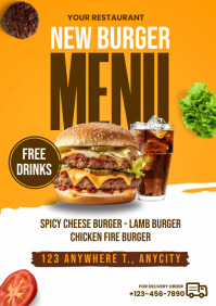 Burger Menu A4 Template PosterMyWall