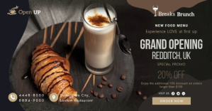 New Coffee Shop Cafe Opening Facebook Shop Co Obraz udostępniany na Facebooku template