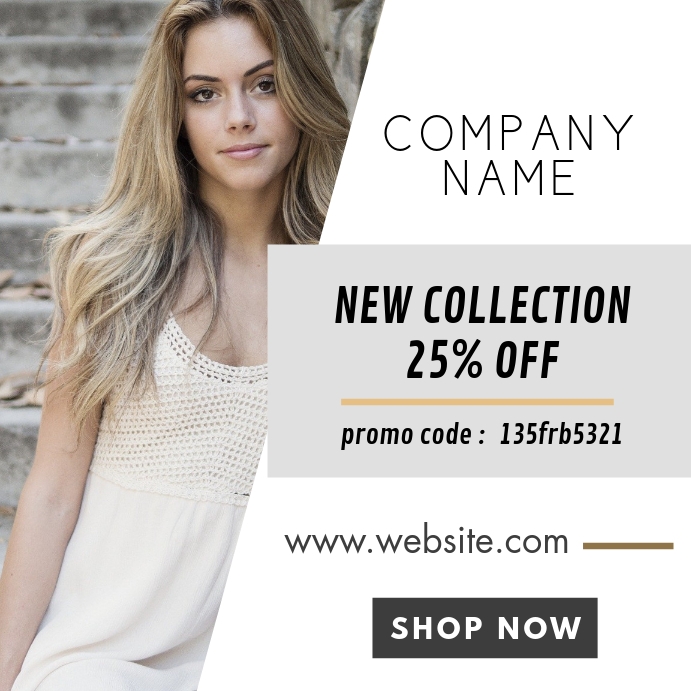 new collection instagram post promo code sale template