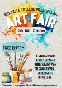 New colorful Art fair function Instagram poster template design A3