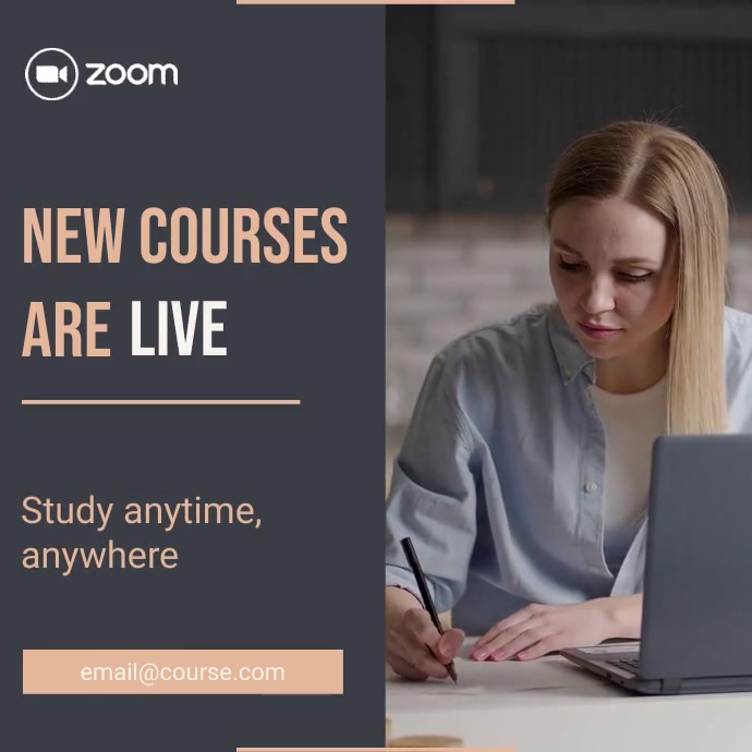 New courses marketing video slideshow ad Instagram Post template