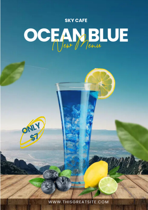 Event Advertisement. Blue New Drink