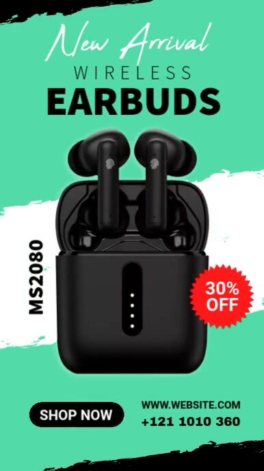 New Earbuds Banner Ad Instagram Story template