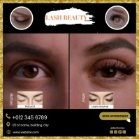 Lash Beauty Before and After Promo Template – Glamorous Eyelash Extension Social Media Ad for Salons Square (1:1)
