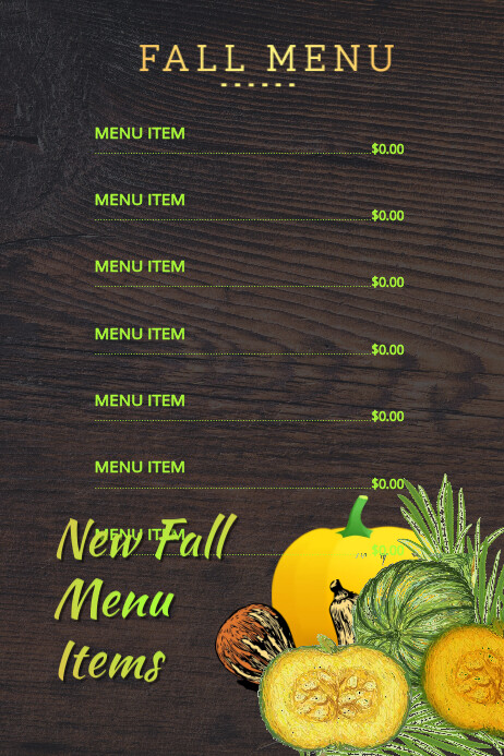 New Fall Menu Poster Template | PosterMyWall