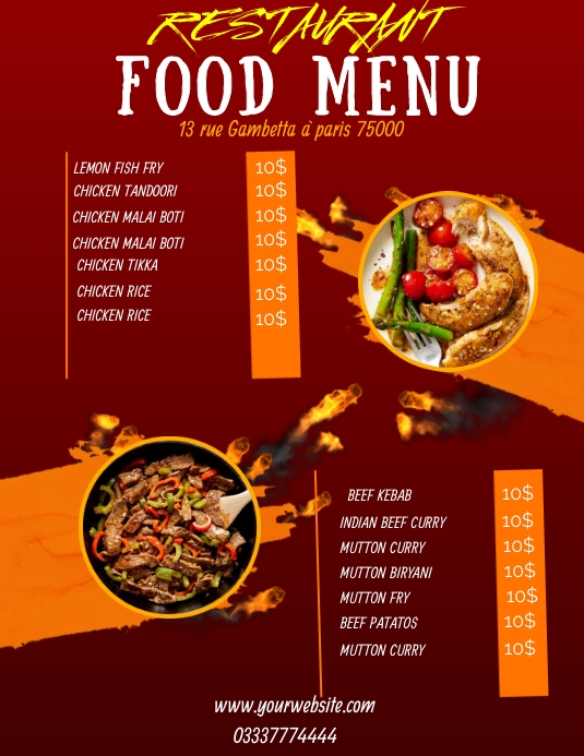 New food menu template | PosterMyWall