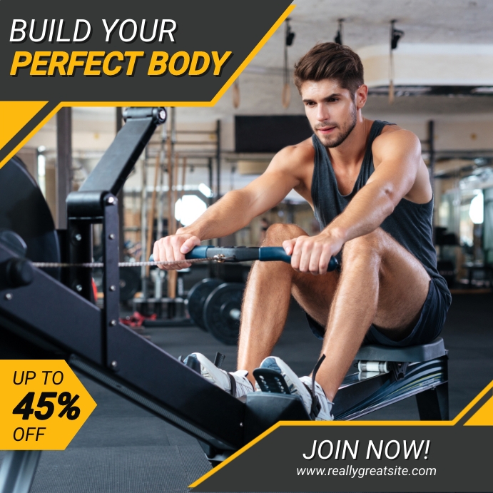 Exercise Advertisement Examples New Gym Fitness Center Advertisement Post Template | PosterMyWall