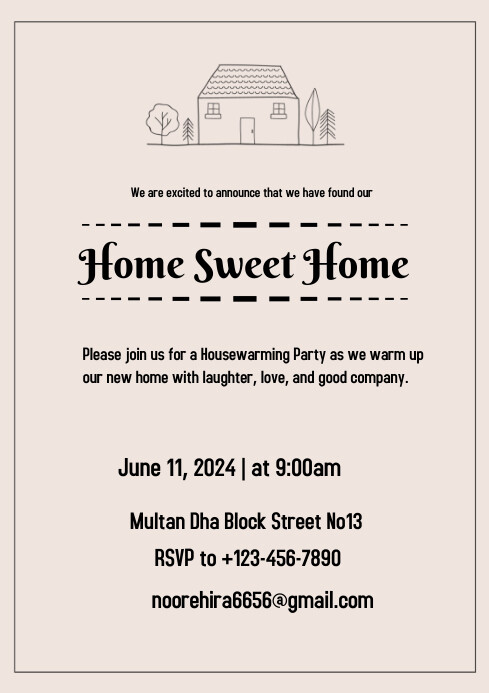 New house warming party A4 template