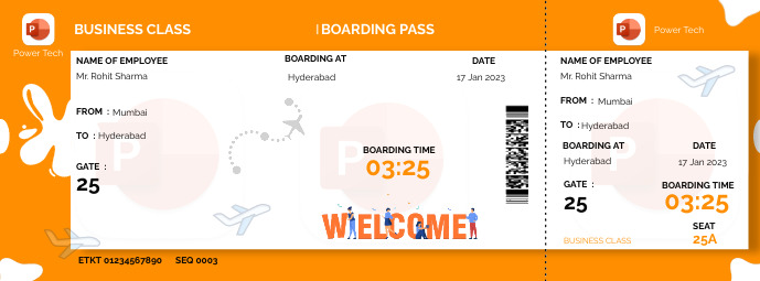 New Joinee Boarding Pass template