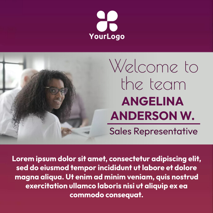New member welcome message Instagram Post template