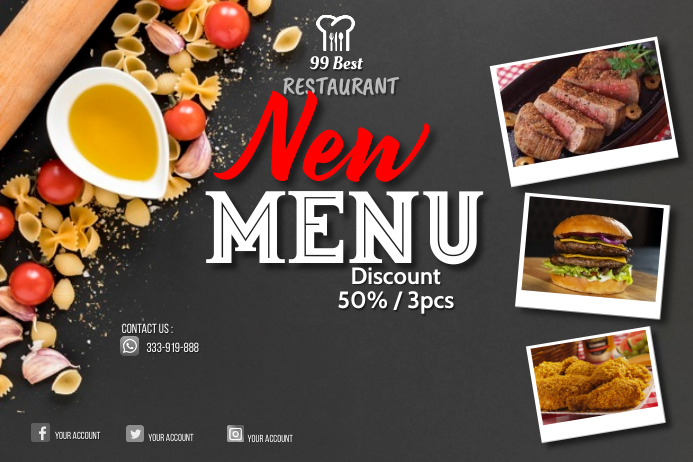 New Menu Alert NEW MENU OF RESTAURANT Template | PosterMyWall