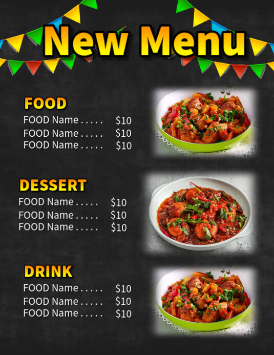 NEW MENU TEMPLATE.C | PosterMyWall