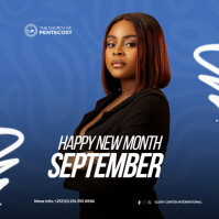 Blue New Month Celebration Square Template