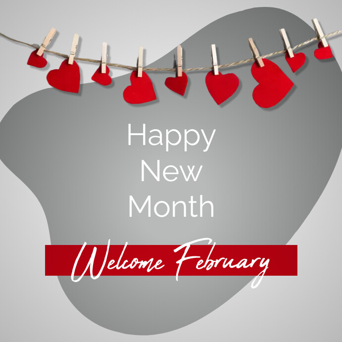 February Posts New Month - February Template | PosterMyWall