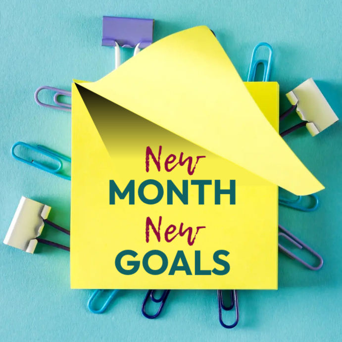 new month goals Template | PosterMyWall