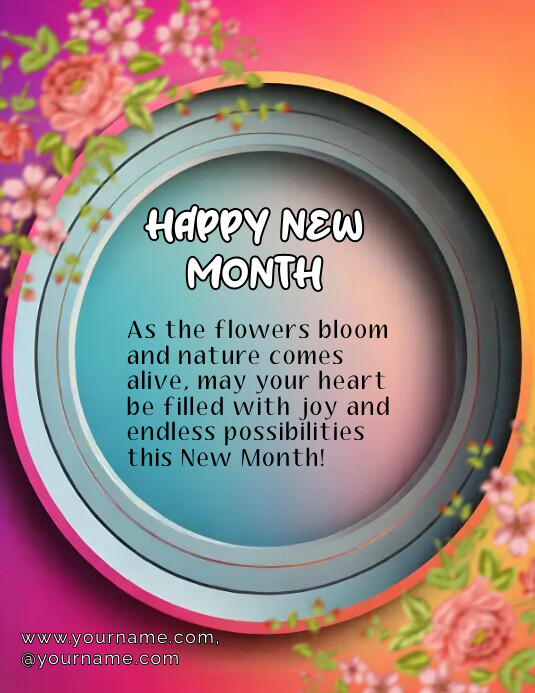 Plantilla de New Month Greetings and Inspirational Quotes | PosterMyWall