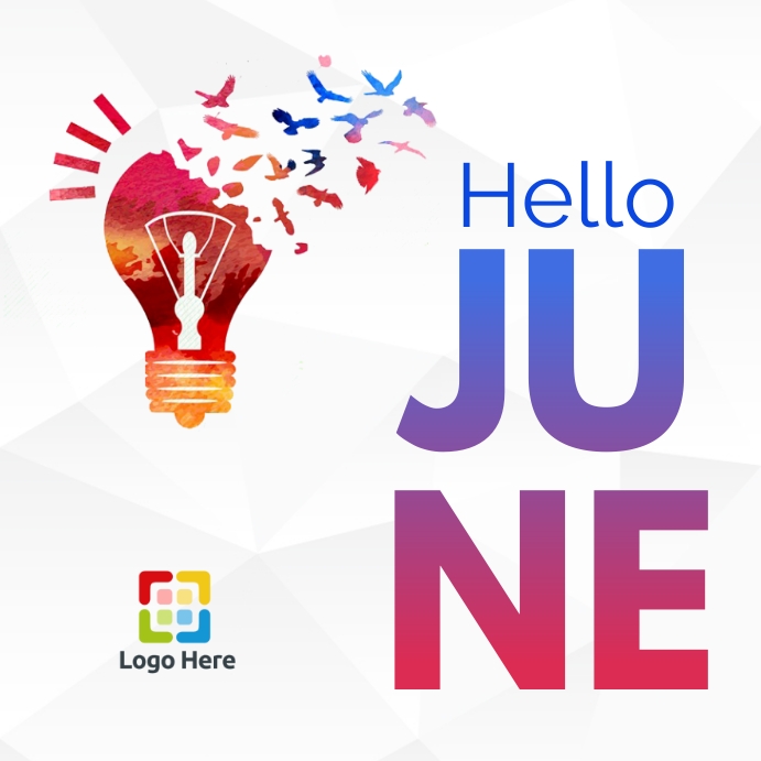 new month Hello June Instagram Post template