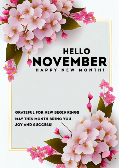 New month of November A4 template