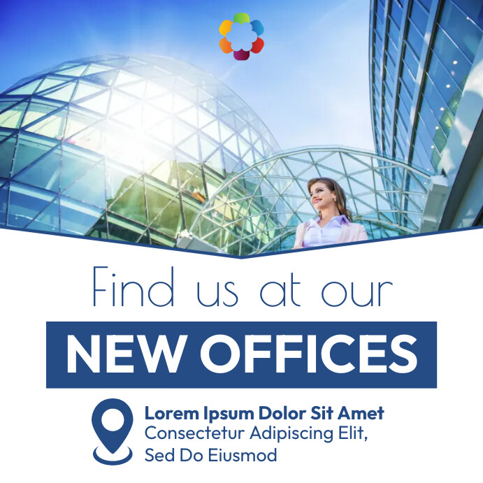 new office location flyer template Instagram Post
