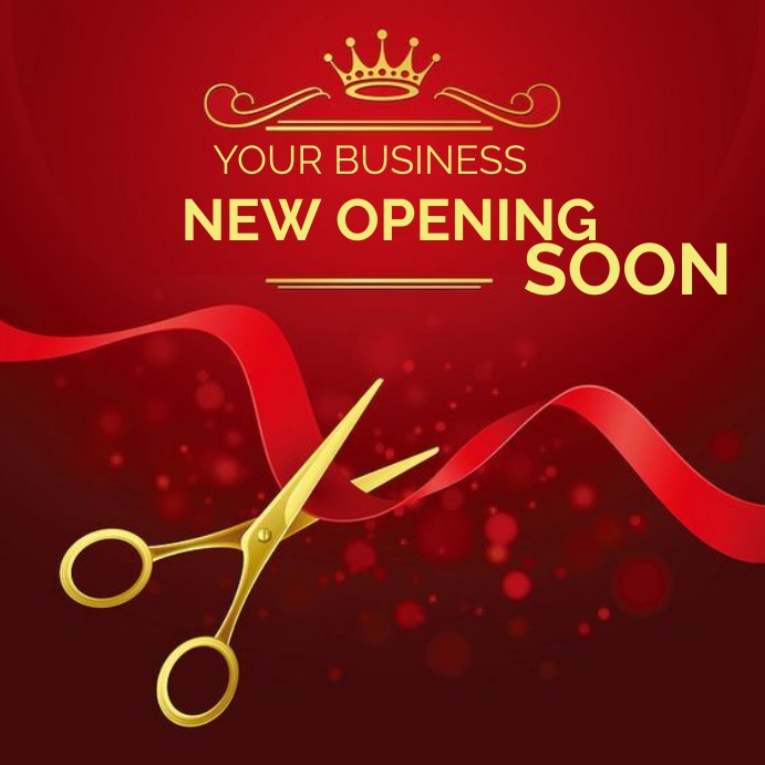 NEW OPENING  FLYER , Cutting Invitation FLYER Instagram Post template