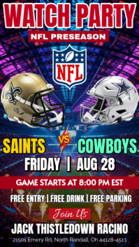 Lilla NFL Preseason Watch Party Instagram Story Template