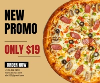 New Promo Pizza Poster Rettangolo medio template