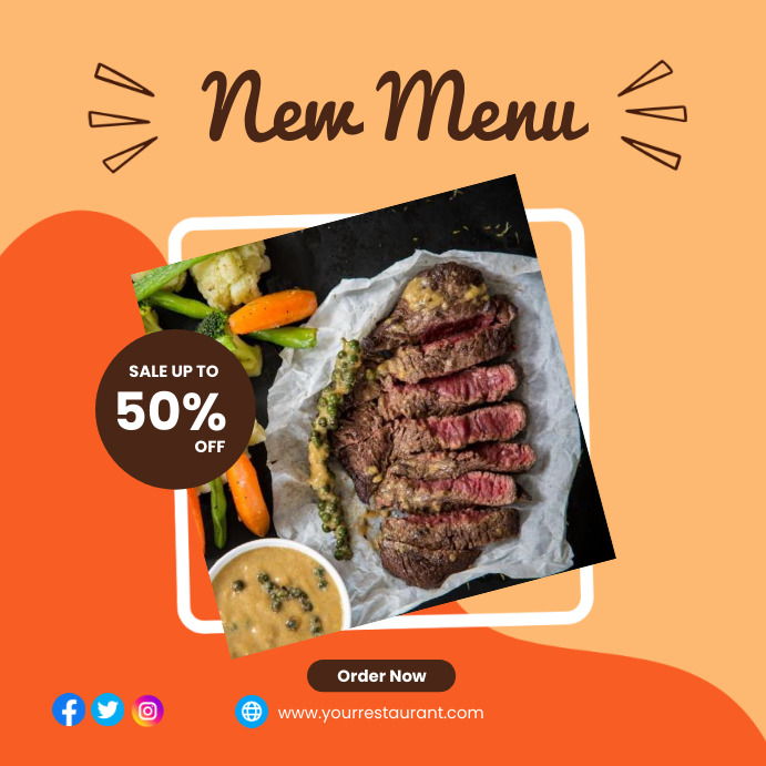 Facebook Post Menu Restaurant Menu Promotion Template | PosterMyWall