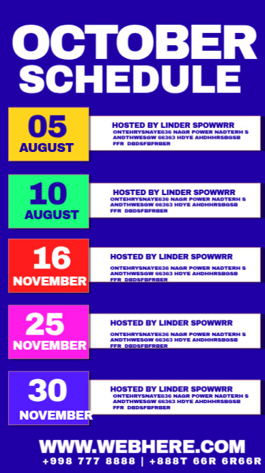 Event Schedule Facebook Story Template | PosterMyWall