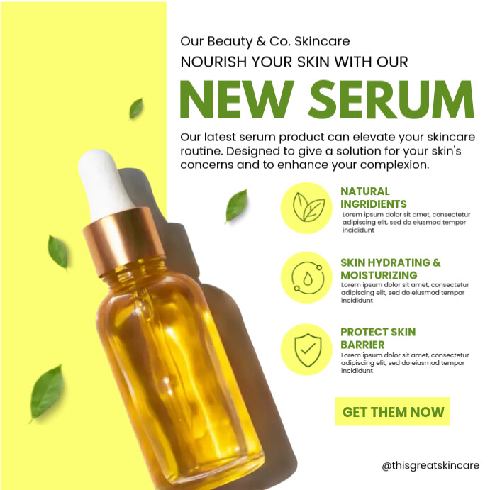New Serum Simple Advertisement Template | PosterMyWall