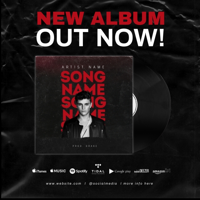 NEW SINGLE RELEASE NEW ALBUM RELEASE OUT NOW ปกอัลบั้ม template