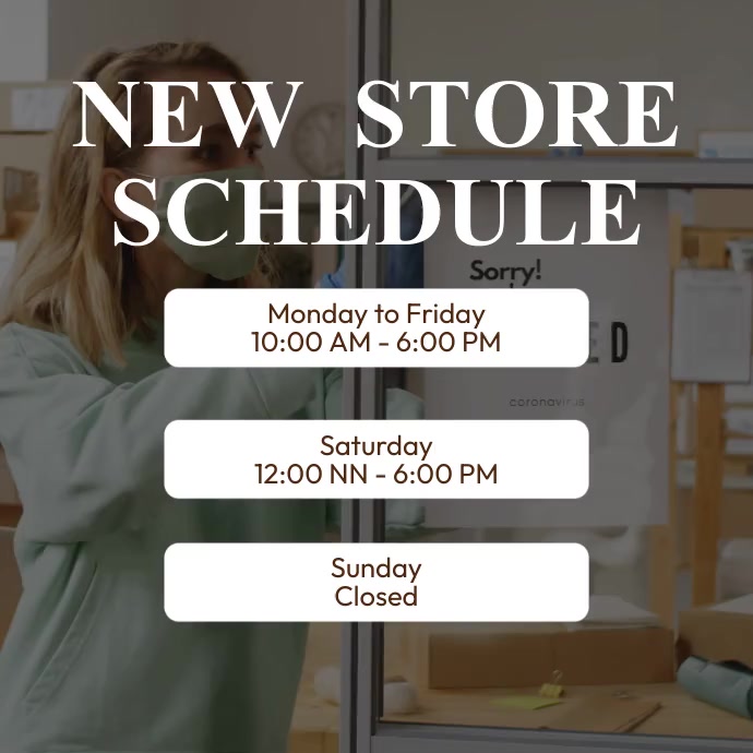 New Store Schedule Template | PosterMyWall
