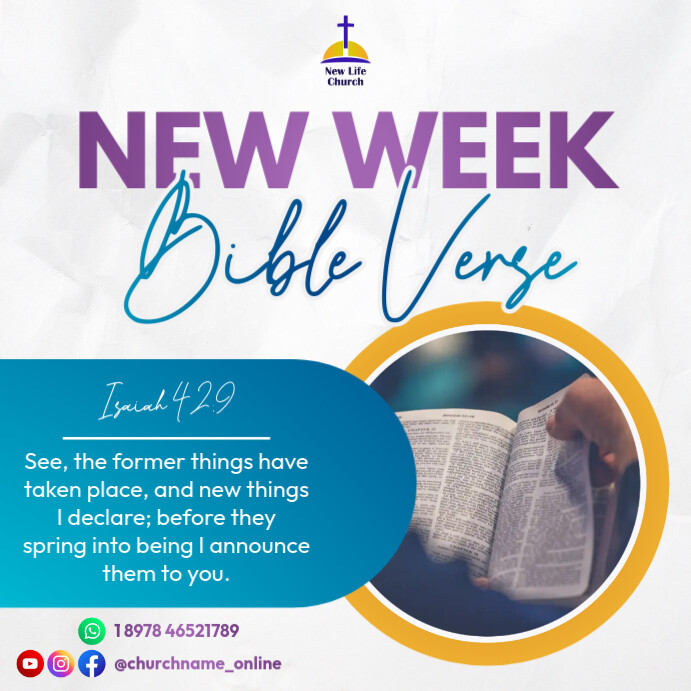 New Week Scripture new week bible verse Template | PosterMyWall