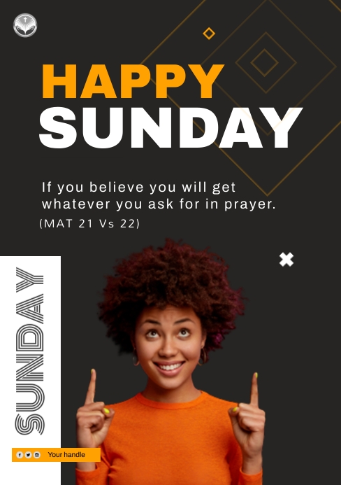 New Week Script Happy Sunday Inspiration A5 Template | PosterMyWall