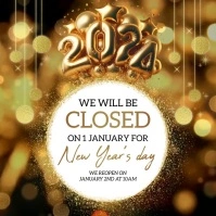 NEW YEAR'S DAY SHOP CLOSED NOTICE TEMPLATE Instagram Post