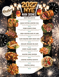 White New Year's Eve Menu Volantino Template - Page 2