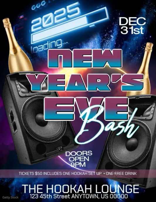 New Year's Eve Bash Flyer (US Letter) template