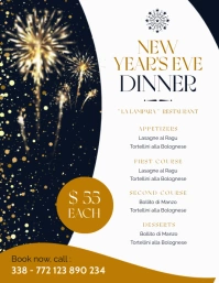 New year's eve dinner flyer advertisement men template