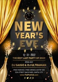 New Year's Eve Party Poster A4 template