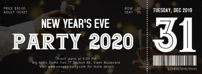 New Year Party Tickets New Year S Eve Party Ticket 5 Template Postermywall New Year Party Tickets New Year S Eve Party Ticket 5 Template Postermywall