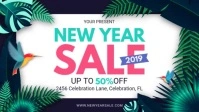 Aesthetic New Year's Sale Retail Banner Facebook Cover Video (16:9) template