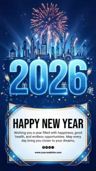 new year, happy new year Instagram na Kuwento template