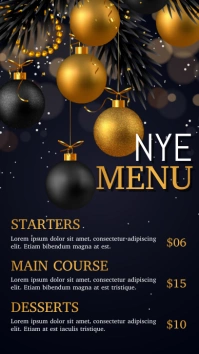new year, new year special , new year menu Digital Display (9:16) template
