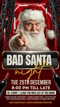 Christmas,bad santa,party Instagram-Story template