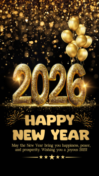 黑色 New Year Celebration Instagram Story Template