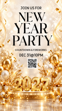 Blanc New Year Celebration 2026 História do Instagram Template