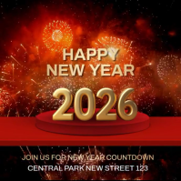 New year,christmas,event, 2025 Kwadrat (1:1) template