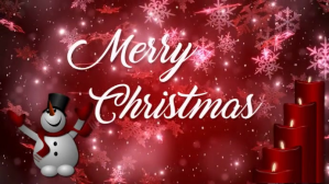Красный Merry Christmas Digitale Vertoning Template