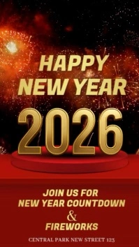 New year,event, 2026 Instagram-Story template