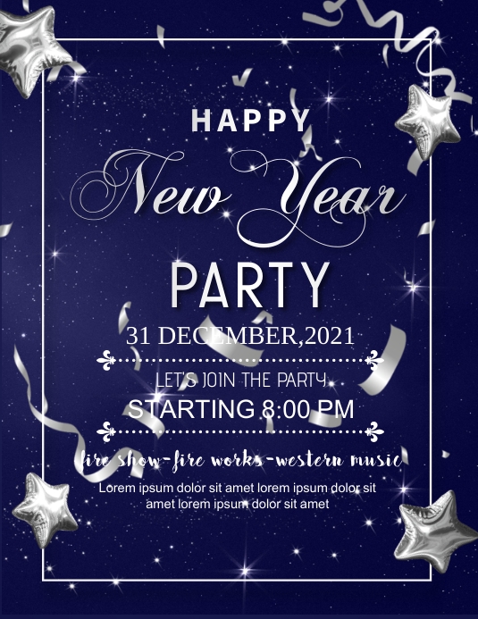 New year,event party,2022 Flyer (US Letter) template