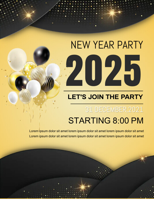 New year,event party,2024 ใบปลิว (US Letter) template